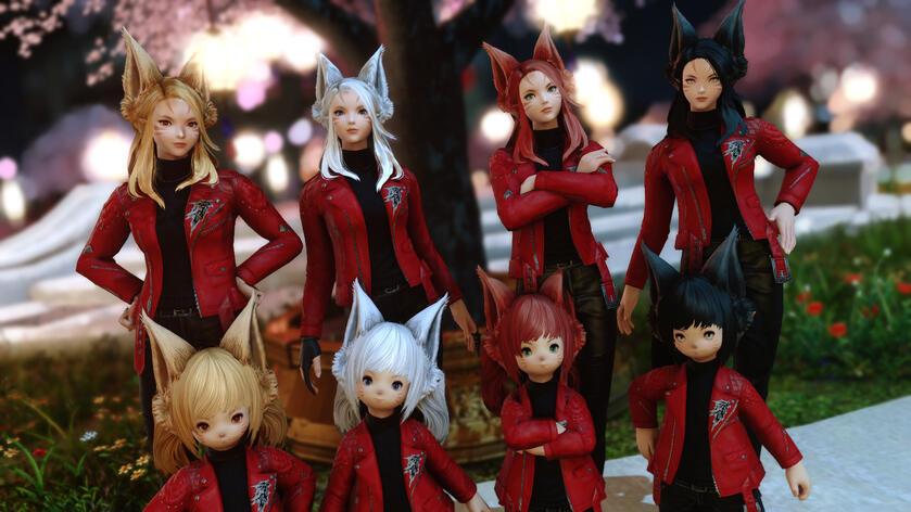 Full ensemble first photo—Nikki and Sera's Debut, c. March 2023